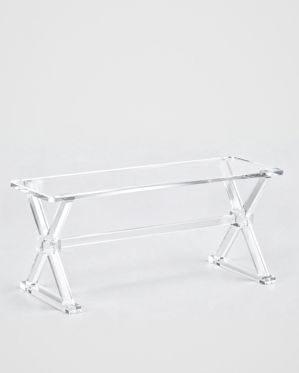 Acrylic X-frame bench