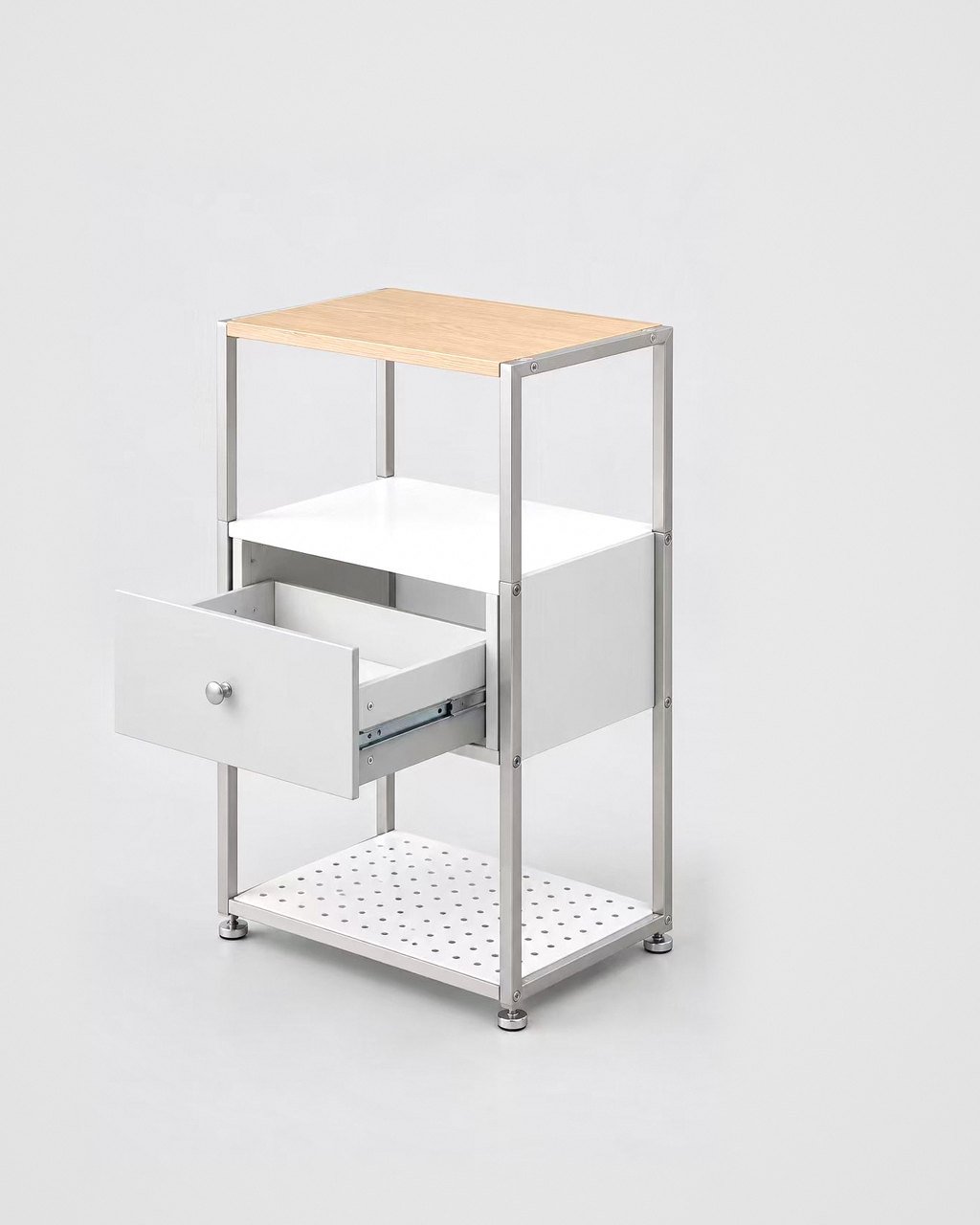 Aluminium-frame bedside table