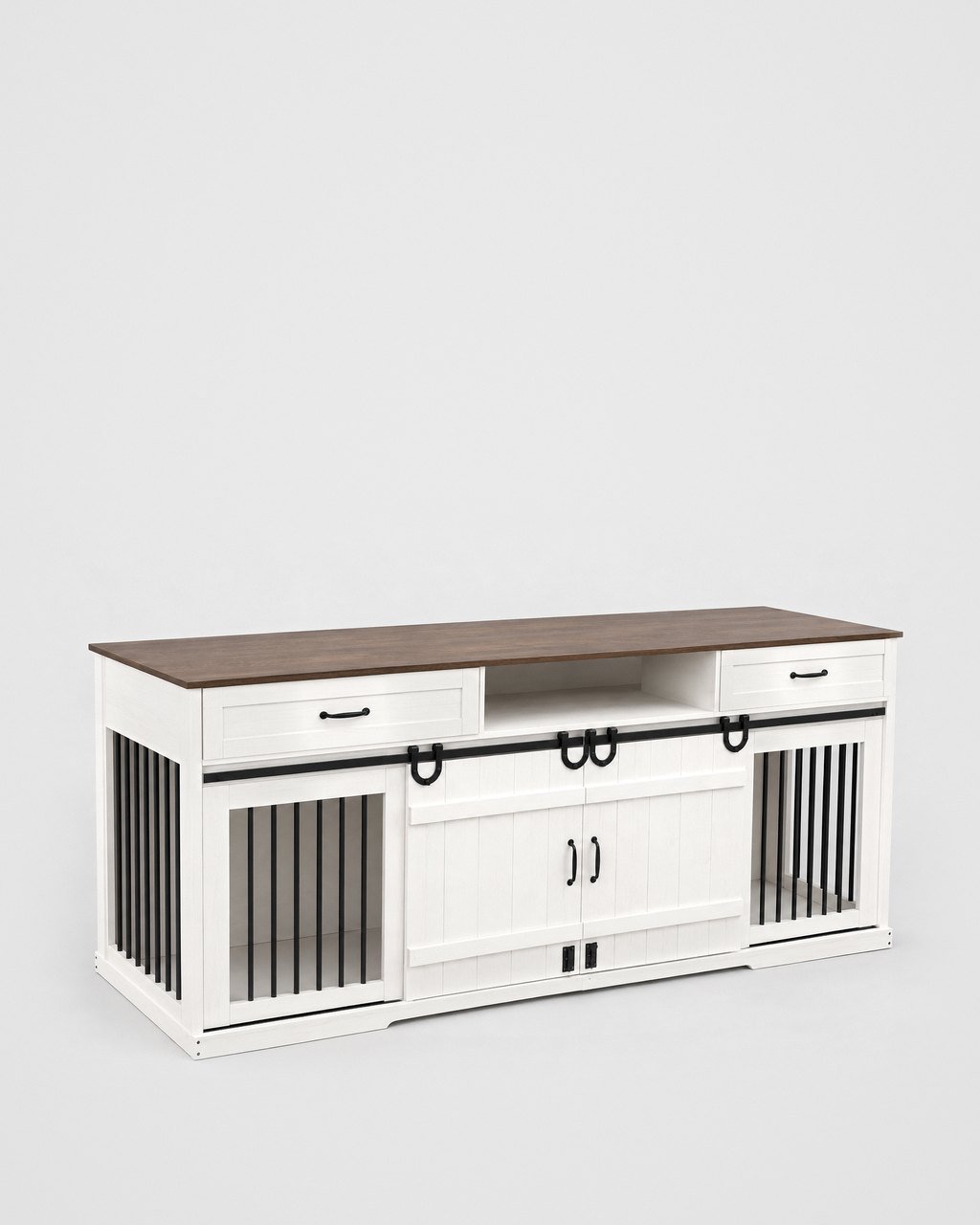Double dog-crate TV console