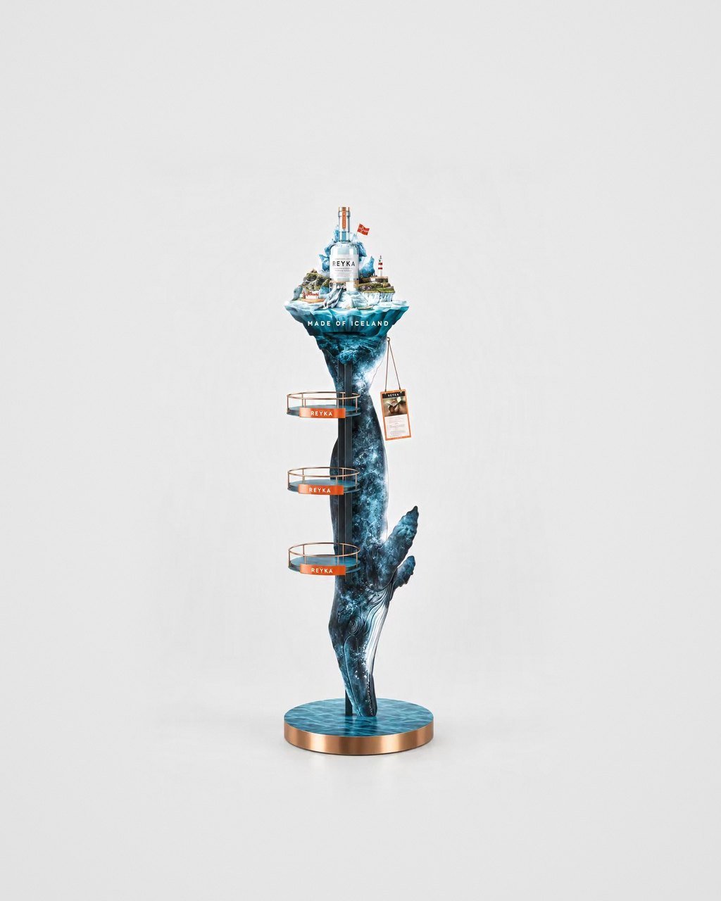 Sculpted island tower