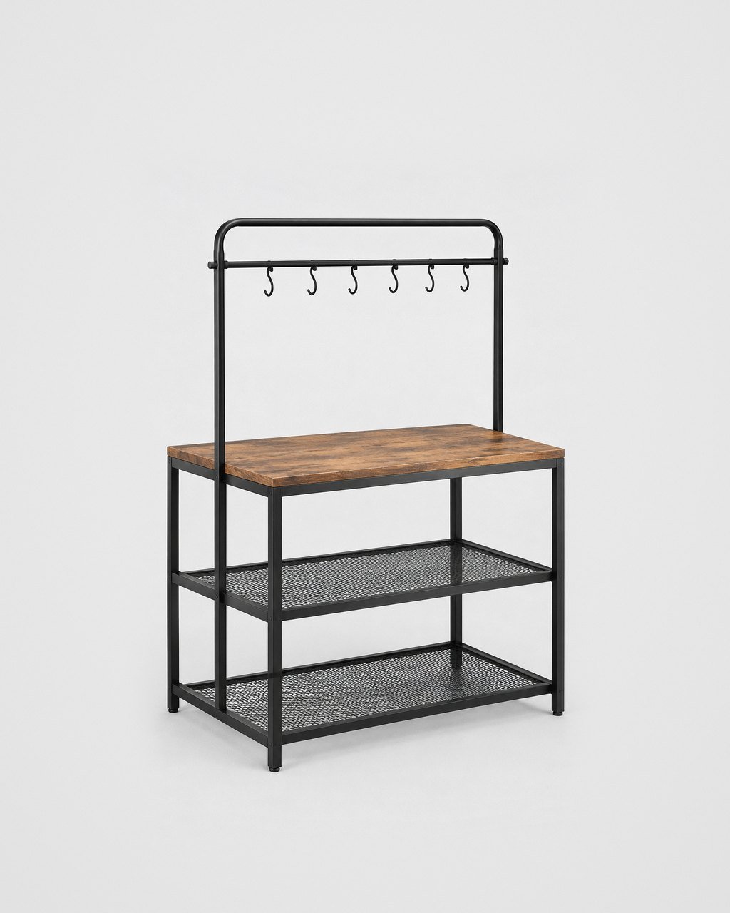 Kitchen rack with hanging rail