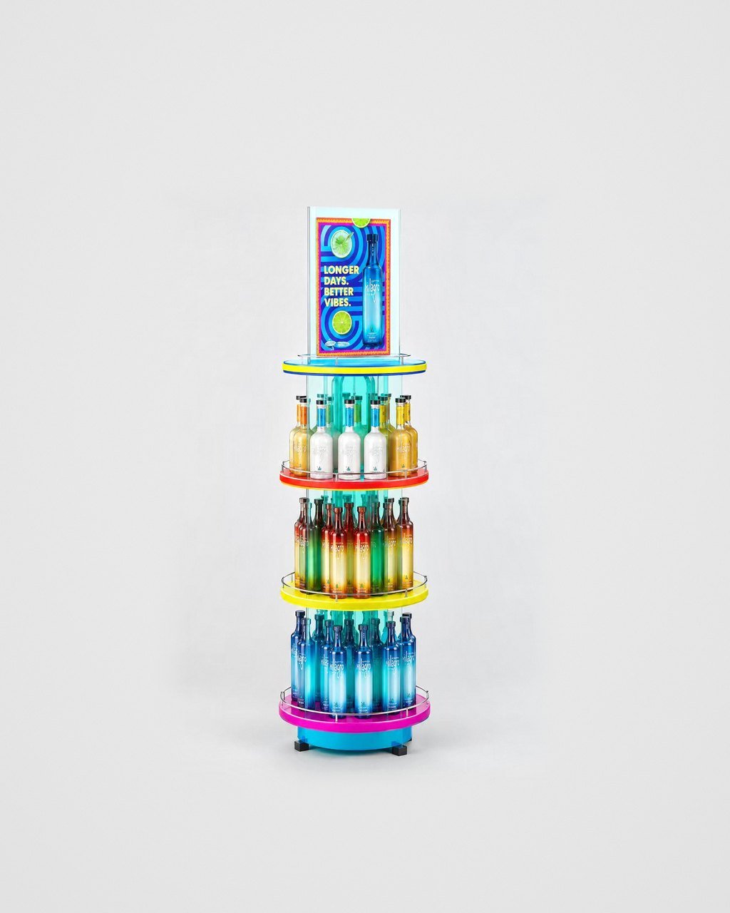 Lit round tiered display