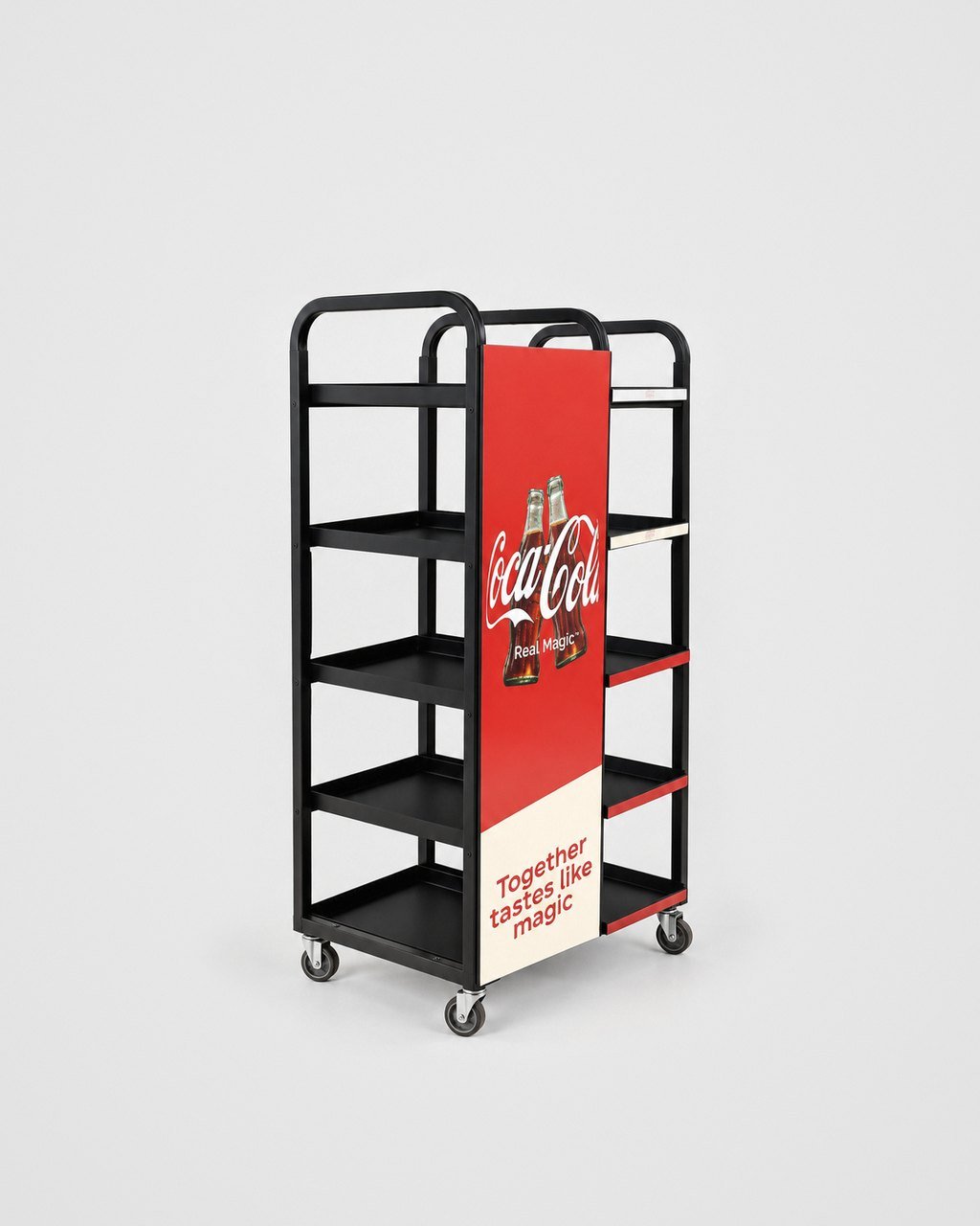 Four-shelf merchandising cart