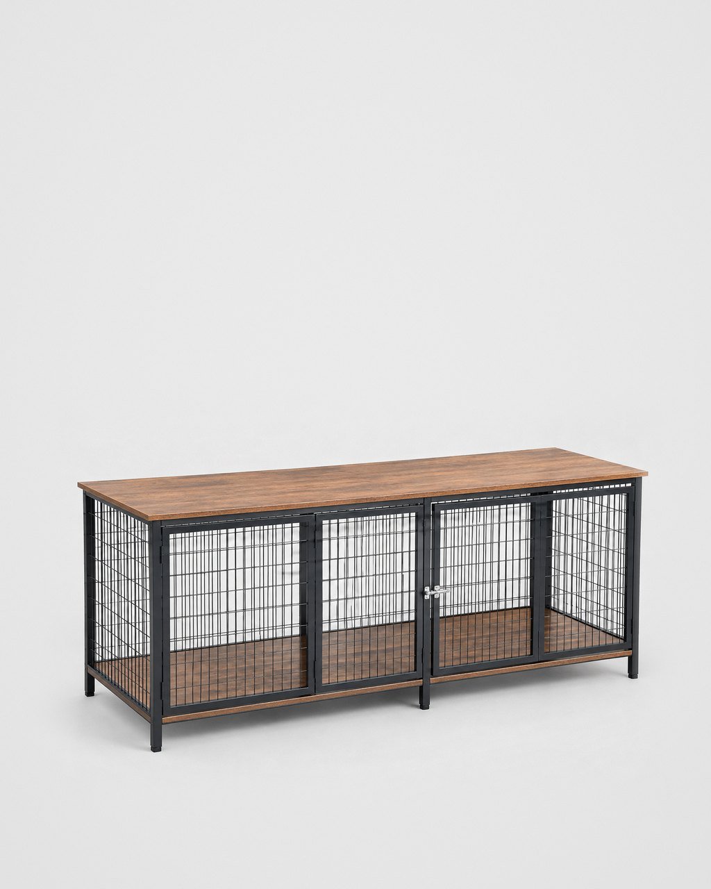 Mesh dog-crate side cabinet
