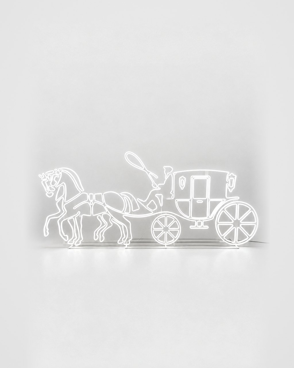 Horse-and-carriage neon sign