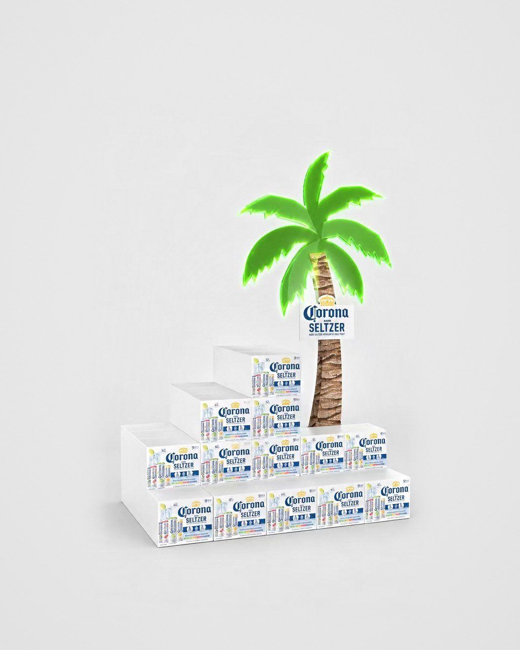 Palm-tree case-stack display
