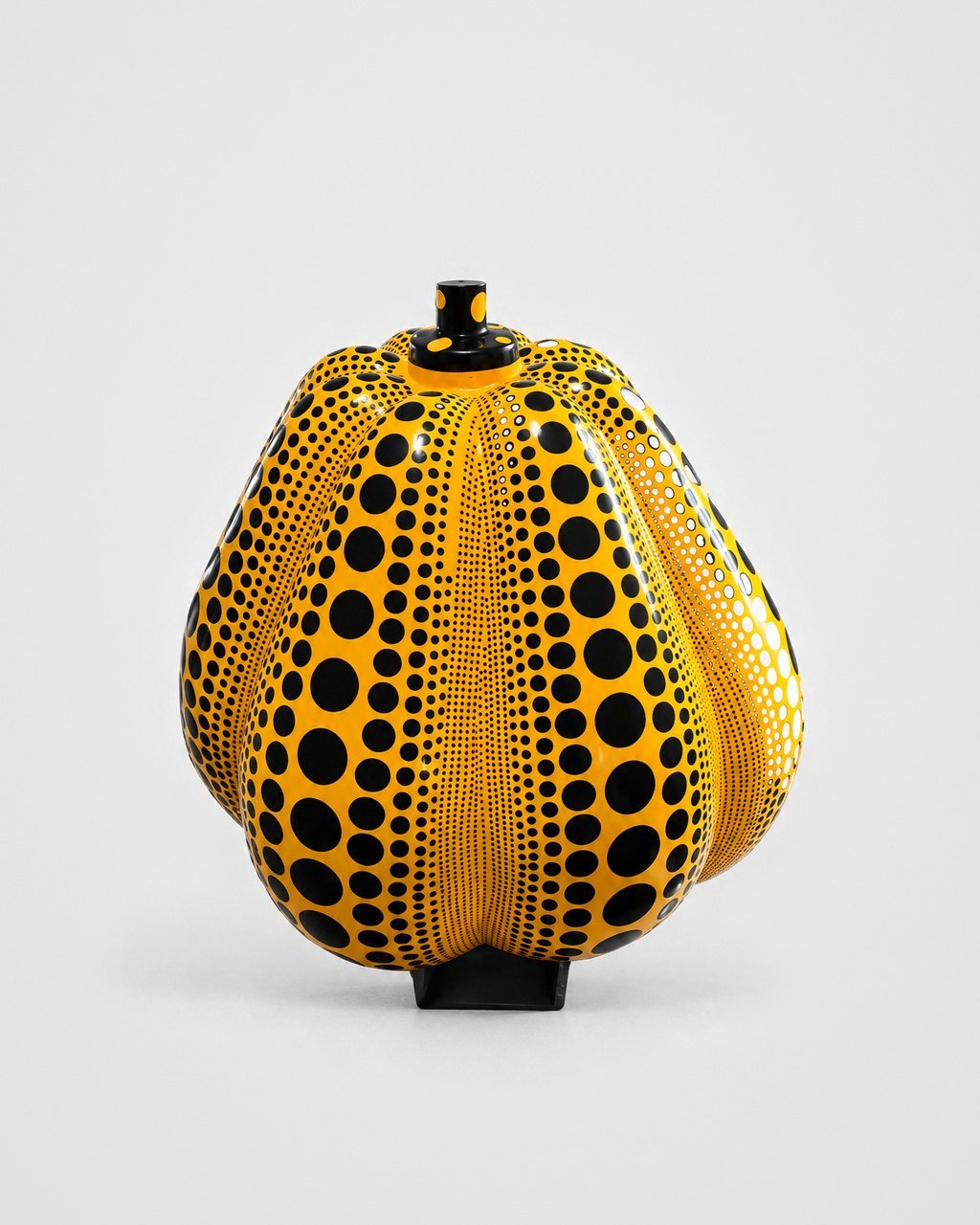 Polka-dot pumpkin sculpture