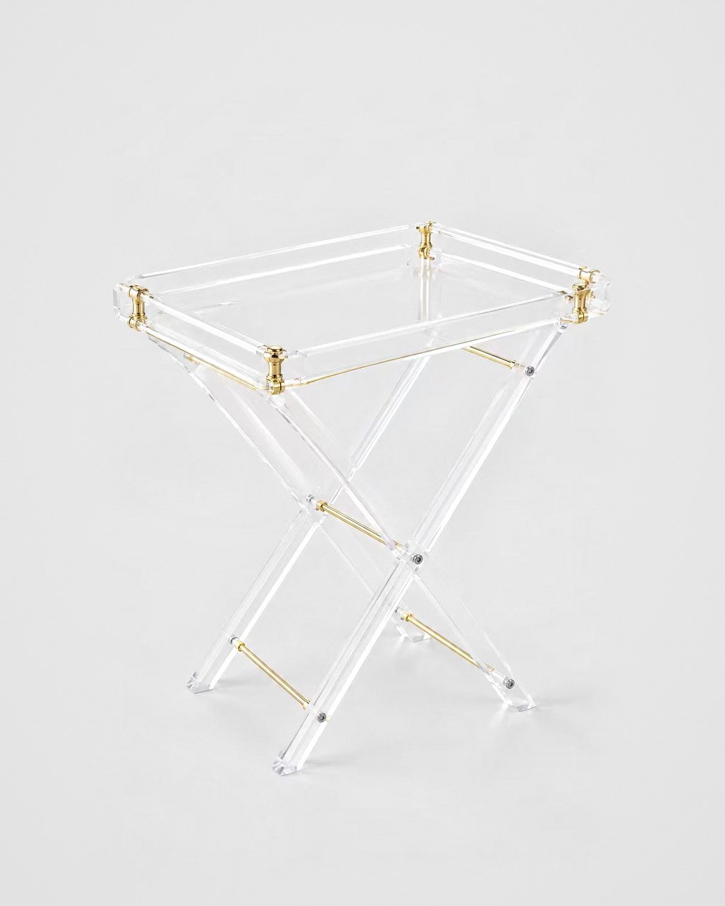 Rectangular acrylic tray table