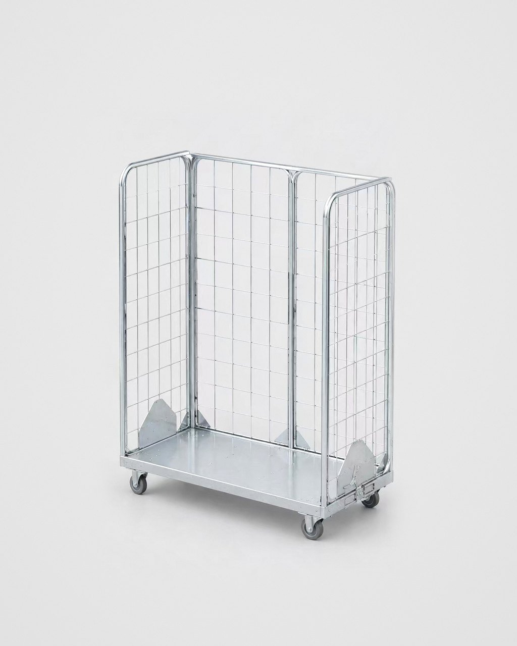 Three-sided roll cage trolley