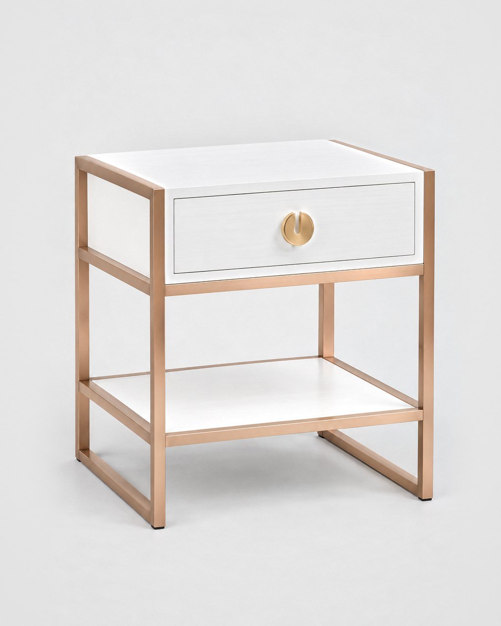 Rose-gold frame bedside table