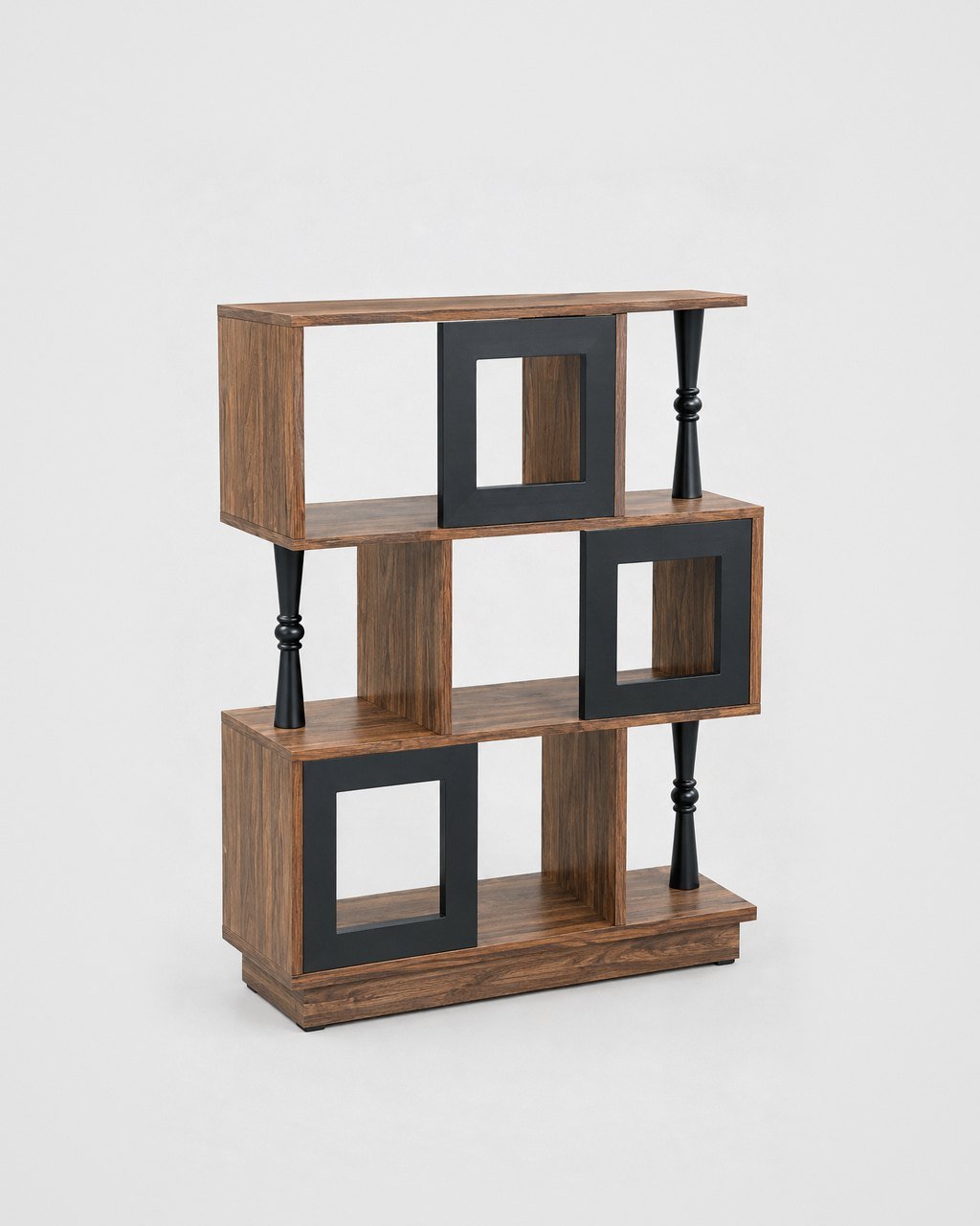 S-shaped bookcase