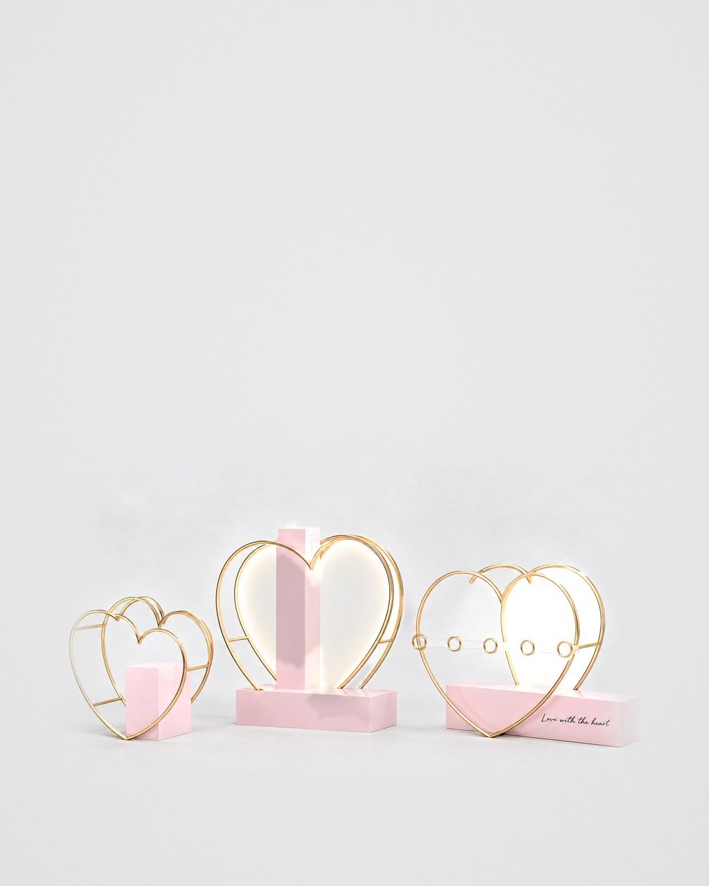 Three-heart light installation