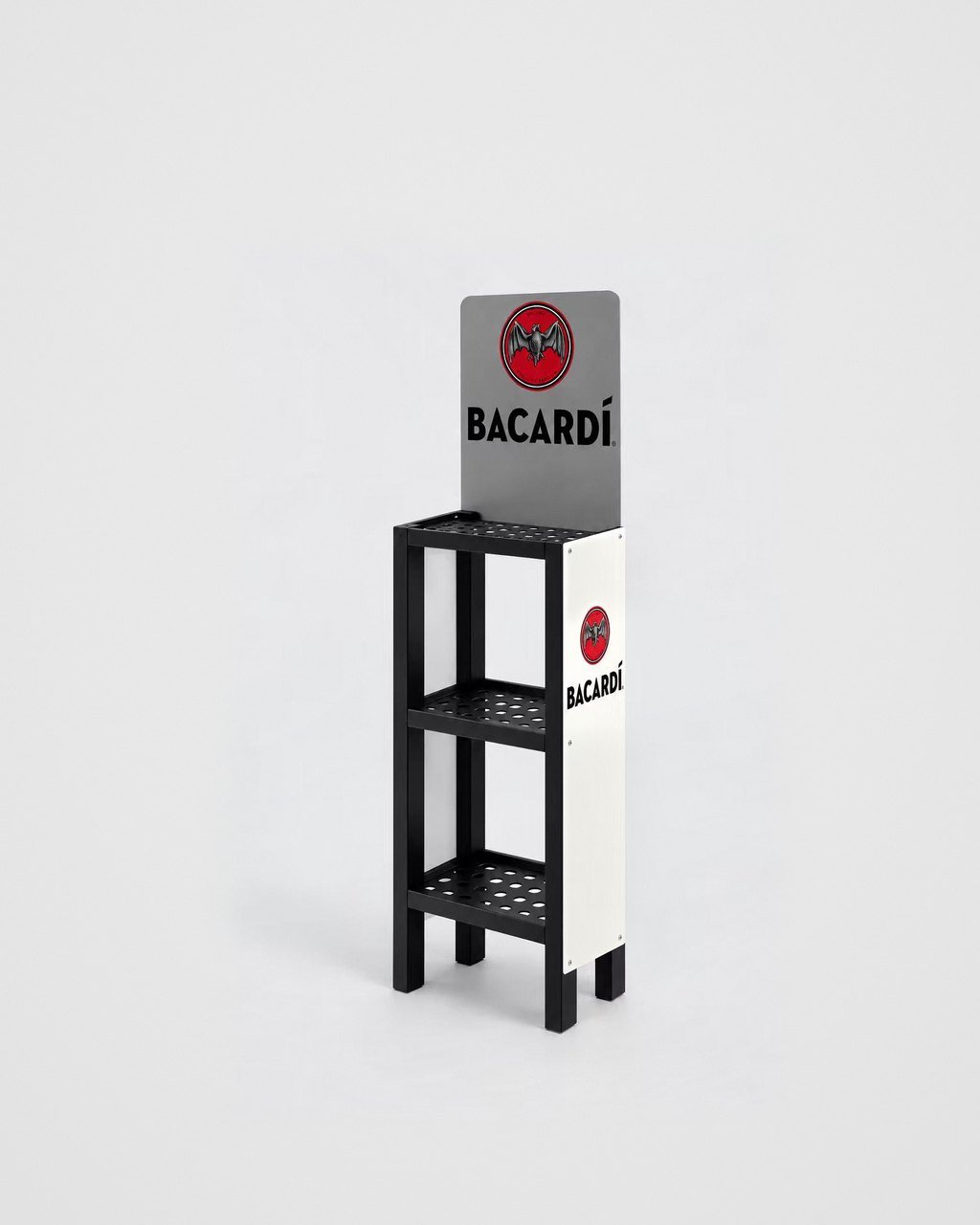 Two-shelf metal stand