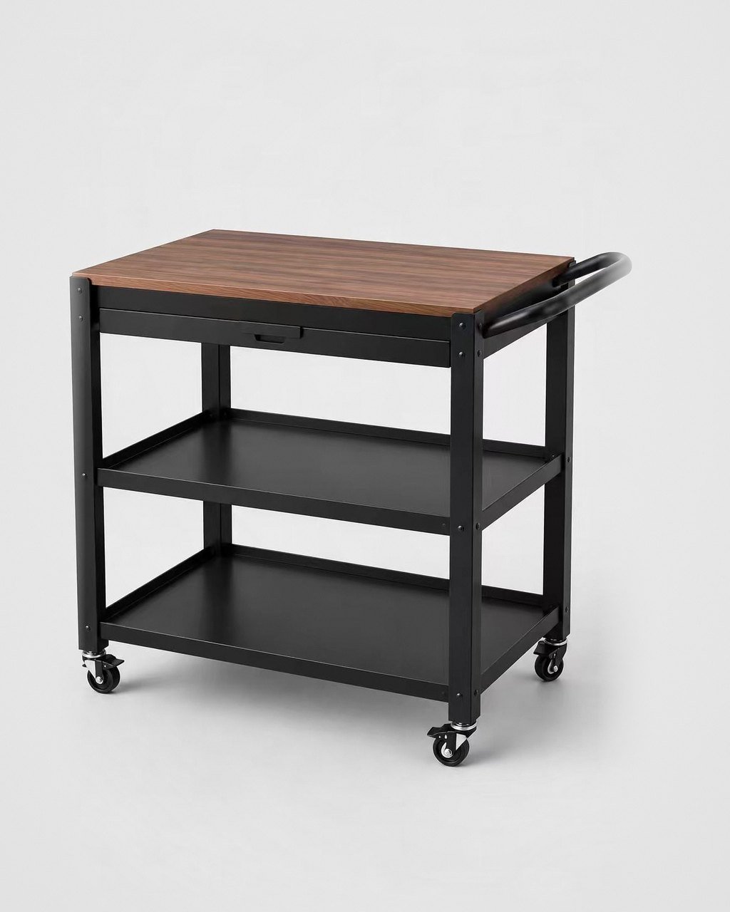 Walnut-top serving trolley
