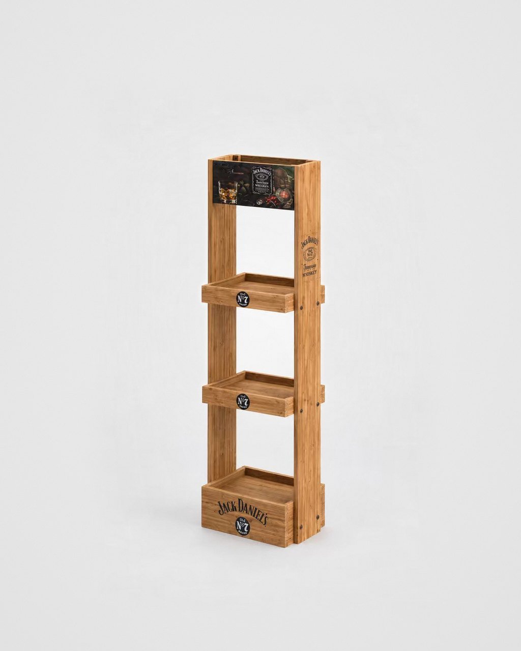 Three-crate timber rack