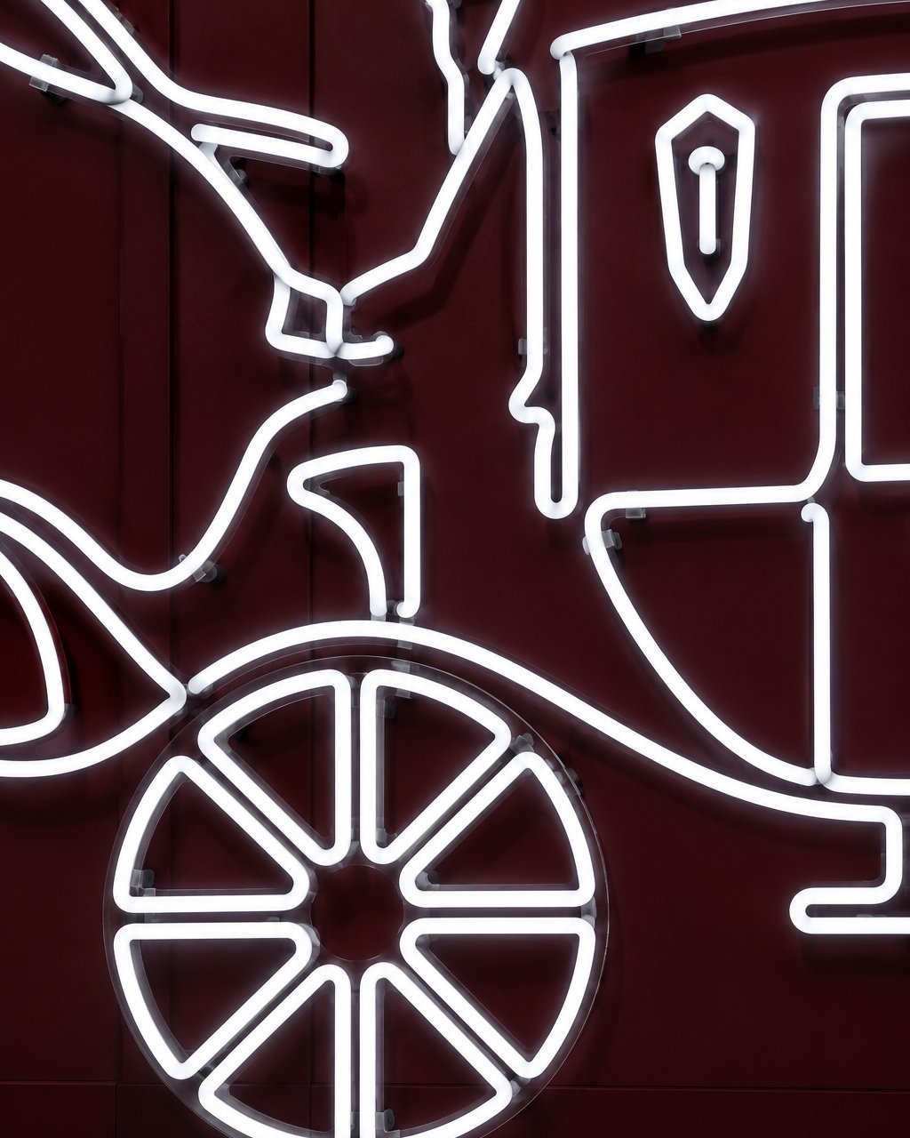 Neon carriage sign, detail