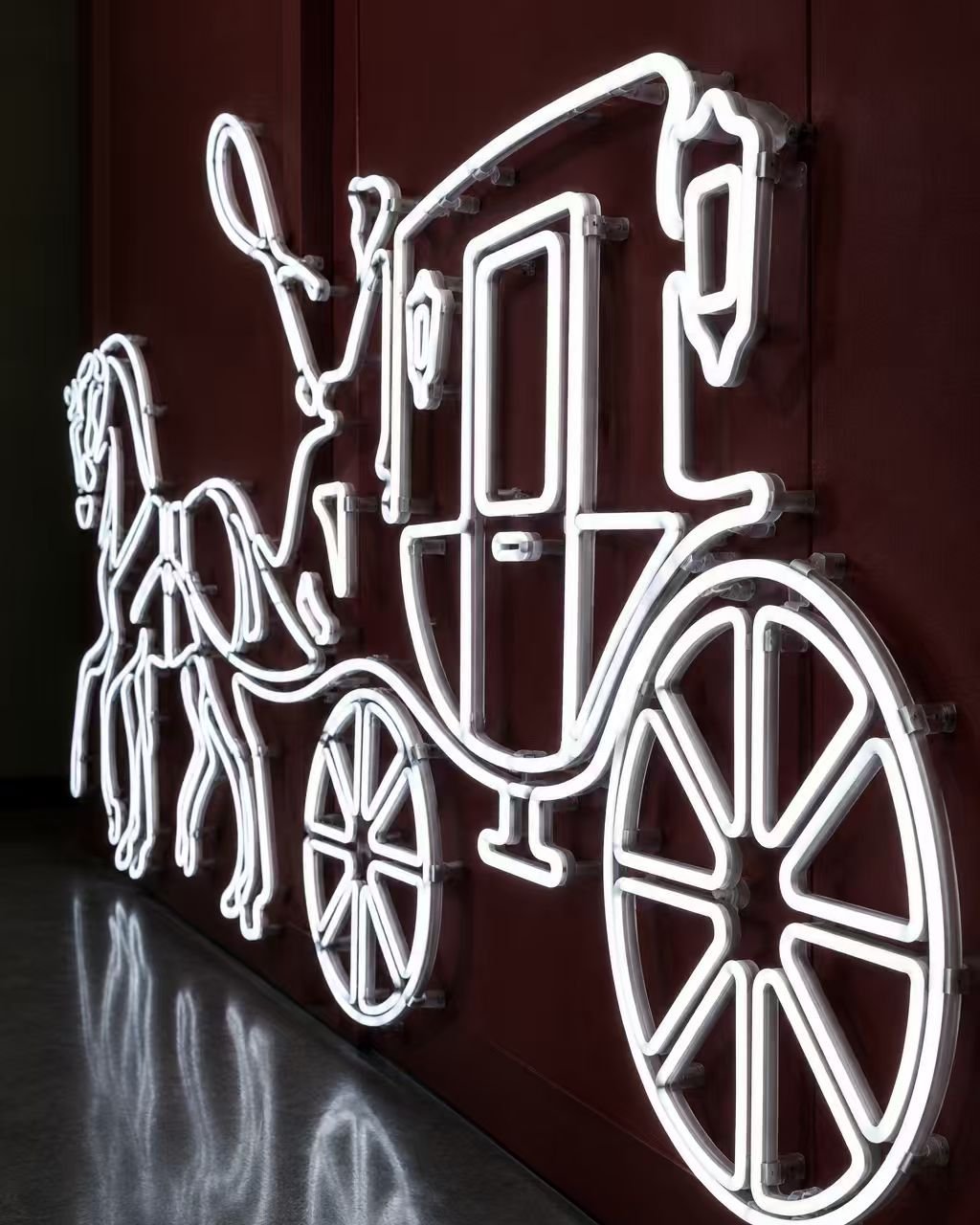Neon carriage sign, detail