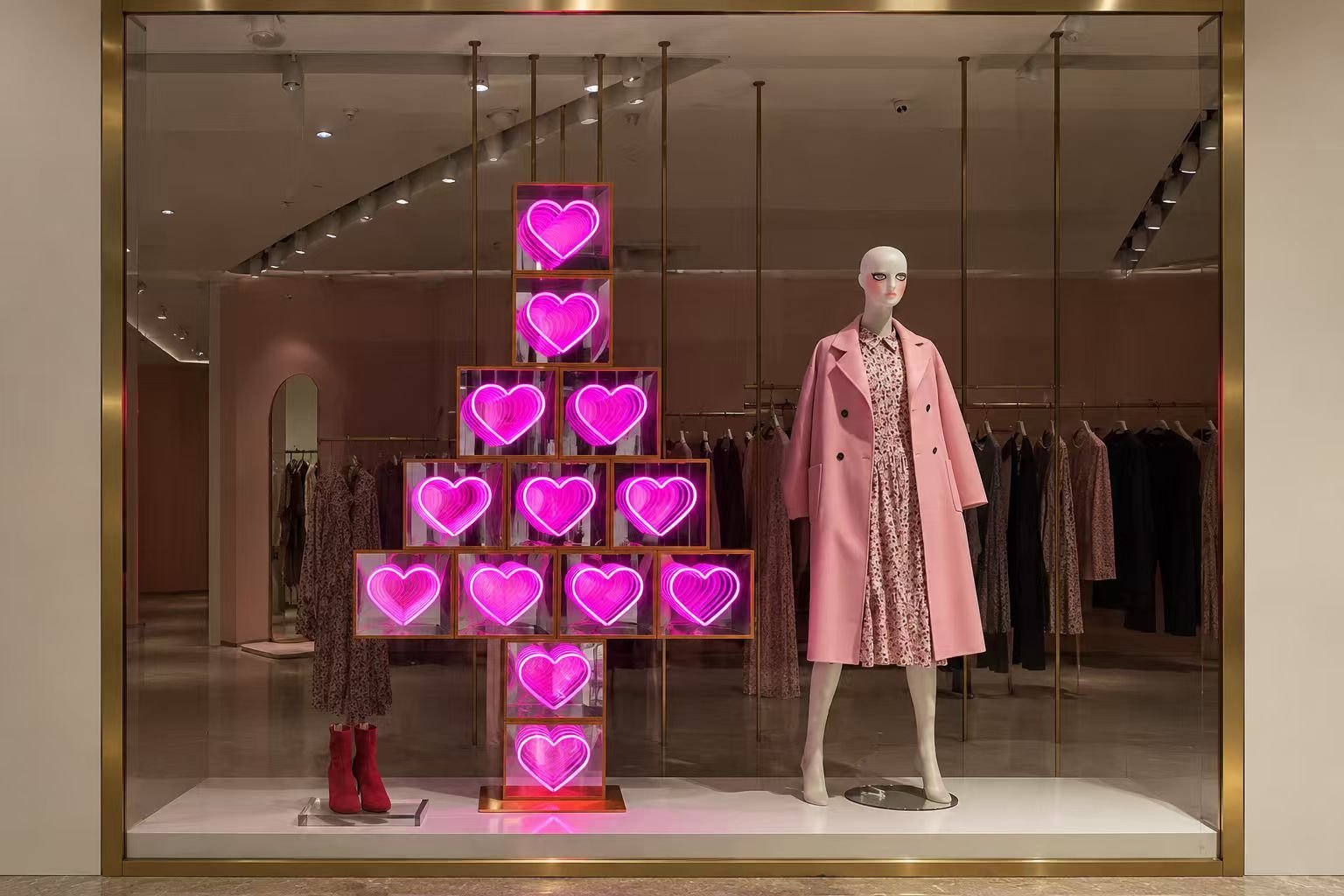 Neon heart tower