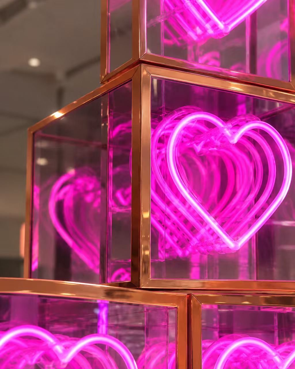Neon heart tower, detail